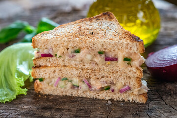 Delicious vegan toast sandwich