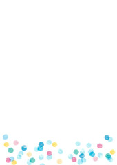 夏っぽいカラフルな水玉模様の手描き背景フレーム