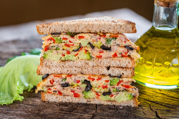 Delicious vegan toast sandwich