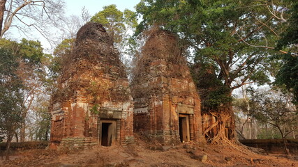 Cambodia.  Prasat Pram.  The city of Koh Ker was built at the beginning of the 10th century, on an area of ​​35 square kilometers.  Preah Vihear province.  Siem Reap city.