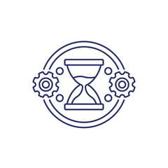 efficiency, time management and productivity line icon