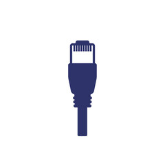 ethernet cable with a plug icon - obrazy, fototapety, plakaty