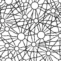 Monochrome abstract seamless pattern. Vector. Design for fabric, print, wallpaper.