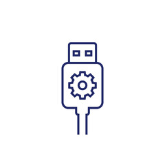 usb service cable line icon