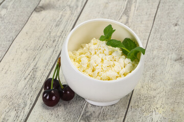 Fresh tasty curd in the bowl