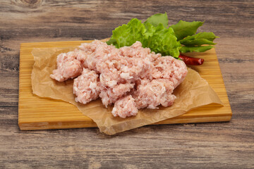 Homemade pork minced meat for cooking
