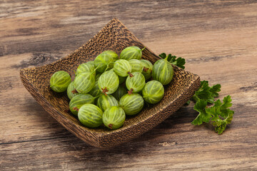 Fresh ripe green sweet gooseberry