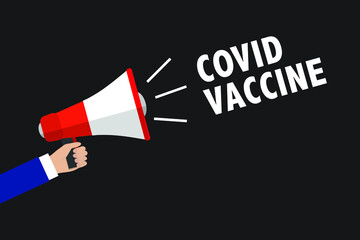 Covid vaccine megaphone vector