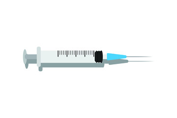 Simple syringe needle vector illustration with shadow