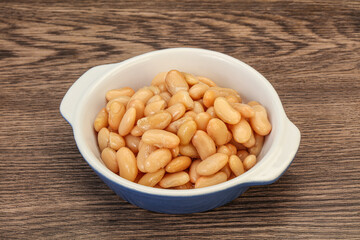 White beans kidney in the bowl