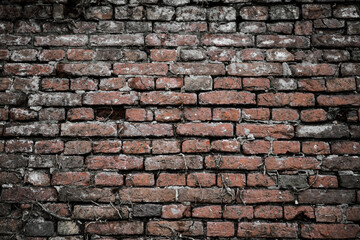 Old vintage brick wall background, abstract texture for urban rustic design