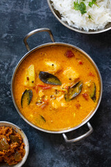 Meen curry, fish curry in tamarind and coconut sauce