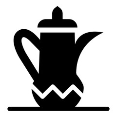 
A pot with handle, concept of arabic teapot icon 
