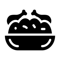 
Chicken rice vector in modern filled style 
