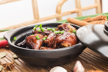 A plate of braised pork feet