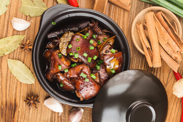 A plate of braised pork feet