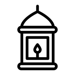 
A portable light icon in glyph style, arabic lamp vector 
