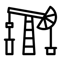 
A trendy icon style of drilling oil rig 
