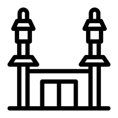 
Trendy filed icon of baitullah minarets
