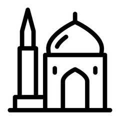 
Place of worship for Muslims, holy place in modern editable solid style 
