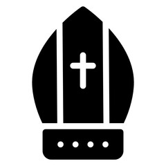 Obraz premium Scary cross tombstone, christian graveyard in modern solid style 