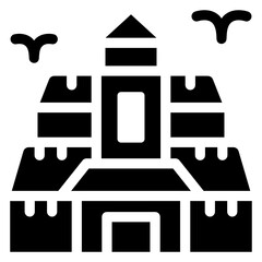 
A castle icon, editable glyph vector 
