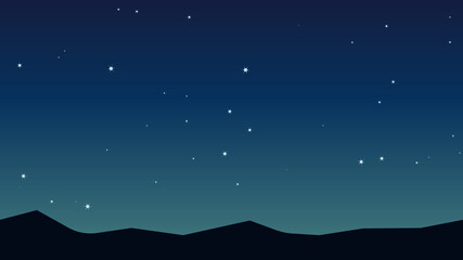 Fototapeta premium 山奥の星空 背景イラスト 天体観測