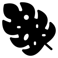 
Trendy editable icon of monstera leaf, filled vector 
