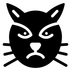 
Icon of evil cat in editable style 

