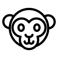 
Icon of monkey face in editable style 
