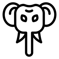 
Elephant face icon in editable 
