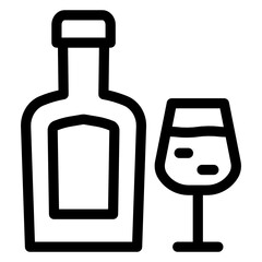 
Drink bottle with glass in a solid editable icon

