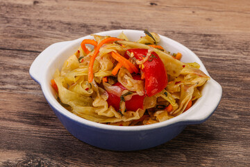 Spicy pickled cabbage with carrot