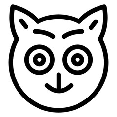 
Icon of evil cat in editable style 
