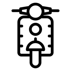 
Scooter icon design solid vector, two wheeled motor vehicle 
