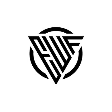 Initial letter EWF triangle monogram simple modern clean vector logo 