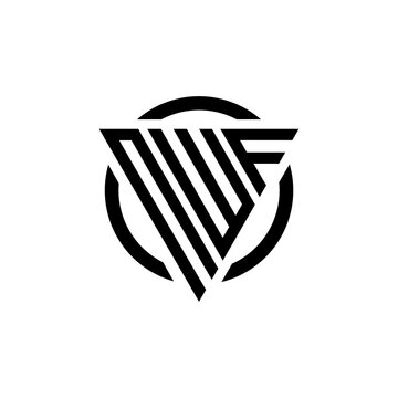 Initial letter NWF triangle monogram simple modern clean vector logo 