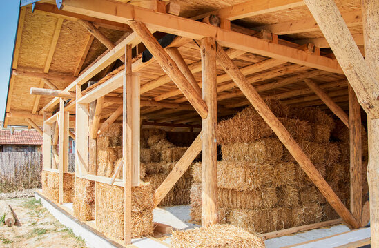 
Straw bale House construction.Eco friendly home