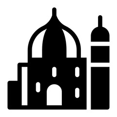 
An icon of roman temple, glyph vector 
