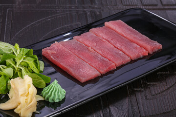 Japanese cuisine Sashimi with tuna