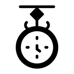 
An icon of italian clock in editable filled style 
