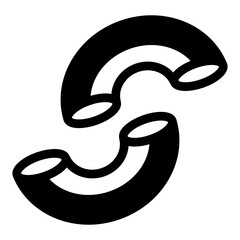 
Trendy filled icon of macaroni

