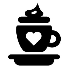 
Editable glyph icon of cold coffee 
