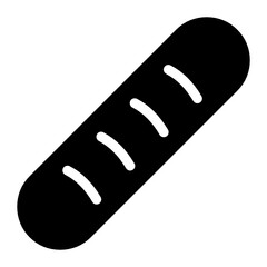 
Editable solid icon of ciabatta bread 
