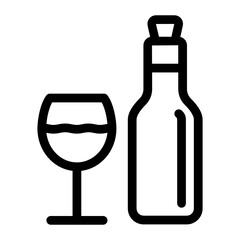 
Solid icon of wine in modern filled style 
