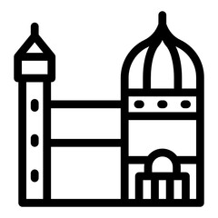 
An icon of roman temple, glyph vector 
