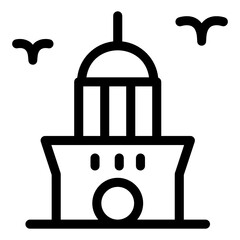 
Building in a solid icon depicting government house of hong kong
