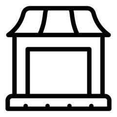 
A commercial building, icon of shop in glyph design
