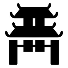 
Pagoda building vector style, religion building in editable icon 
