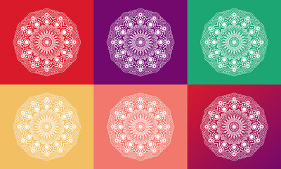 Luxury mandala set with floral background pattern. Abstract geometric mandala round ornament. Mandala template for invitation, wedding, cover, brochure, flyer, banner, poster.